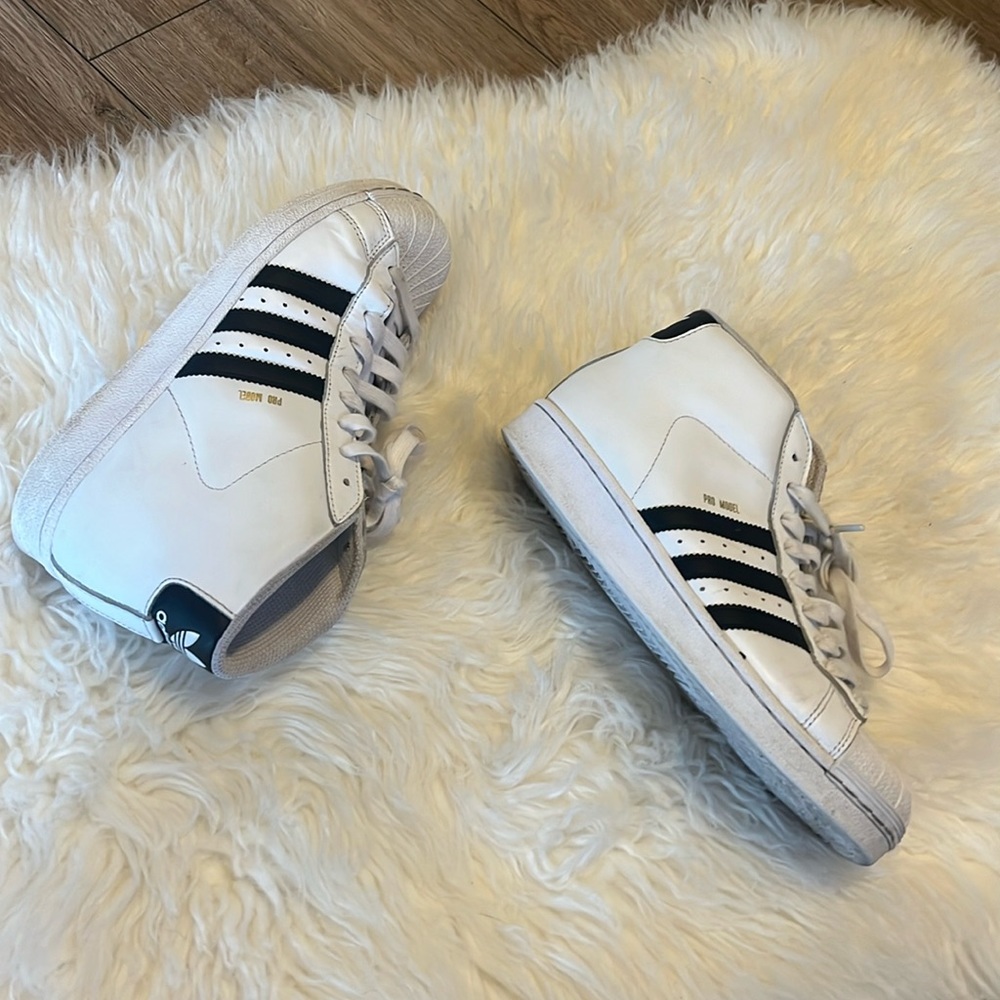 Adidas pro model S85962 white shoes sneakers size boys 6